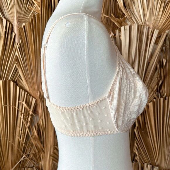 Vintage Lace Bra 36C Maidenform 1970's Swiss Dot - Picture 3 of 6